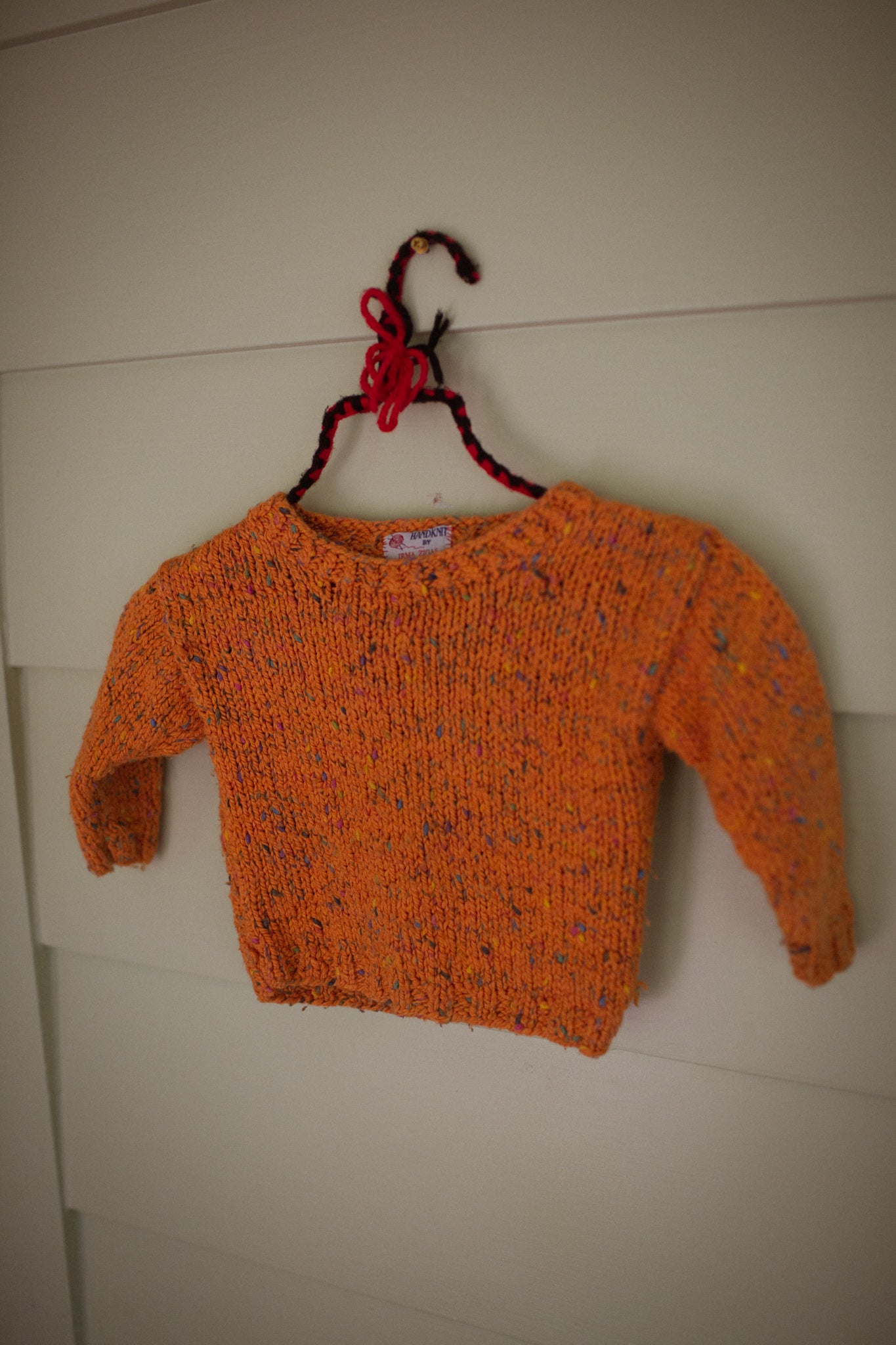 Toddler Orange Hand Knit Sweater