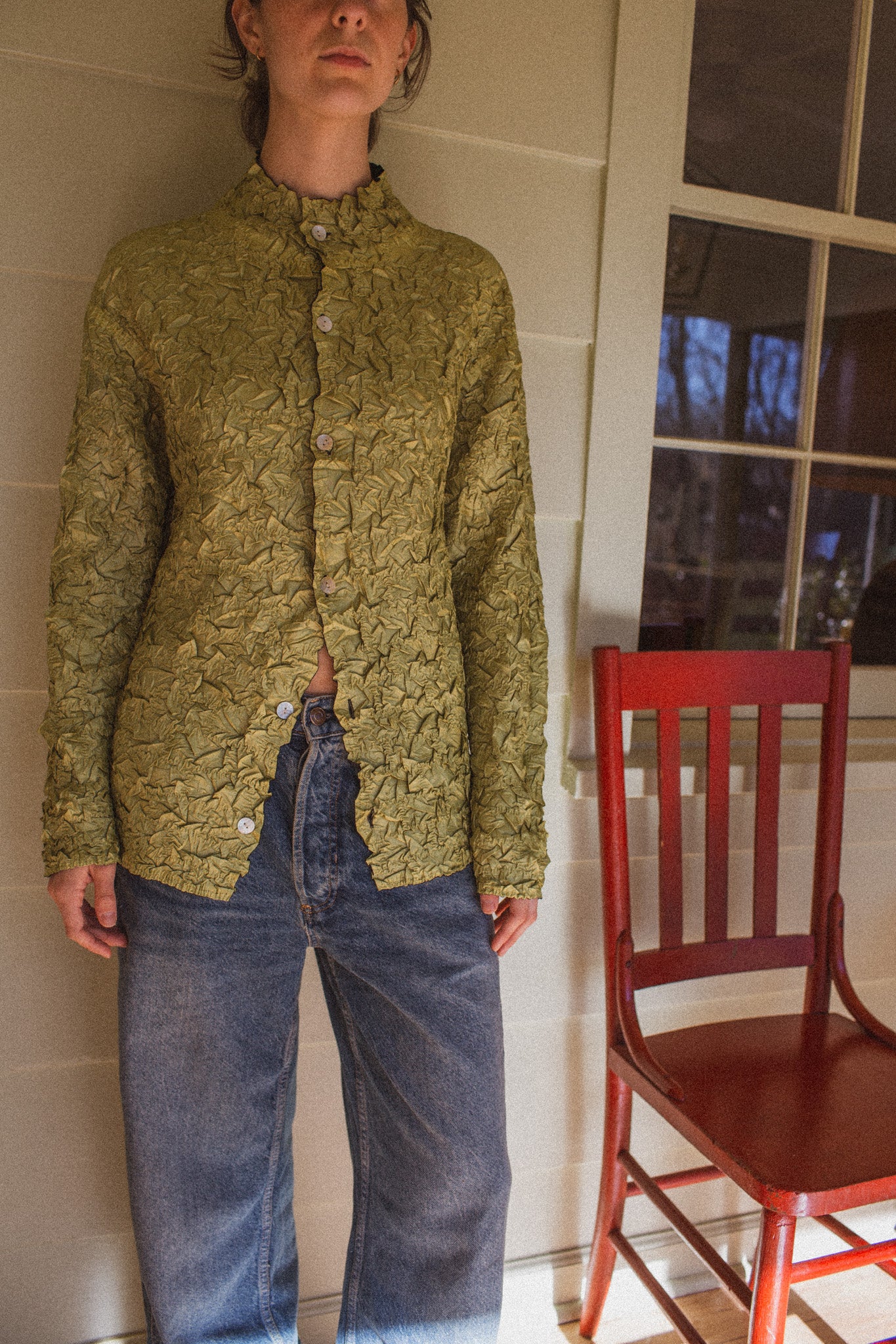 90's Crinkle Reversible Blouse