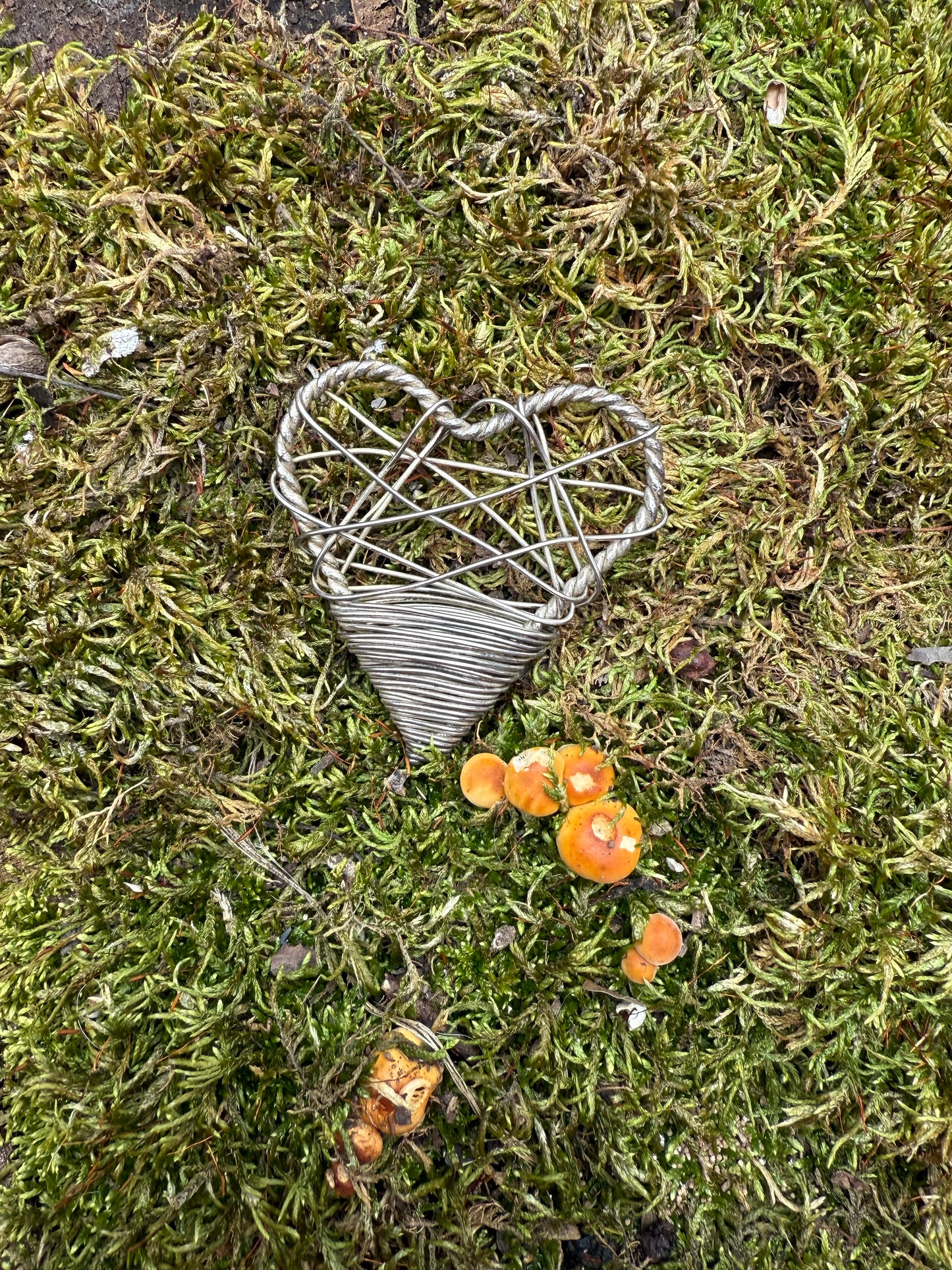 Vintage Hand-Wrapped Silver Heart Pendant
