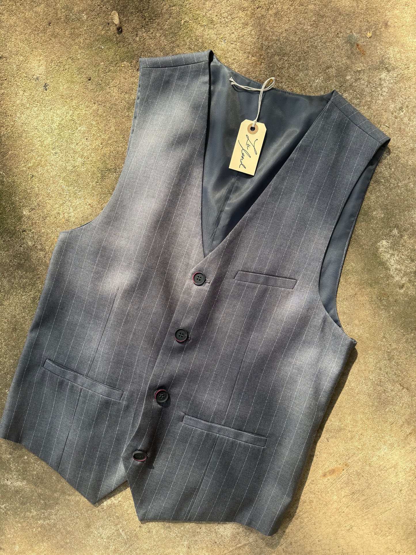 90's Charcoal Pinstripe Suit Vest