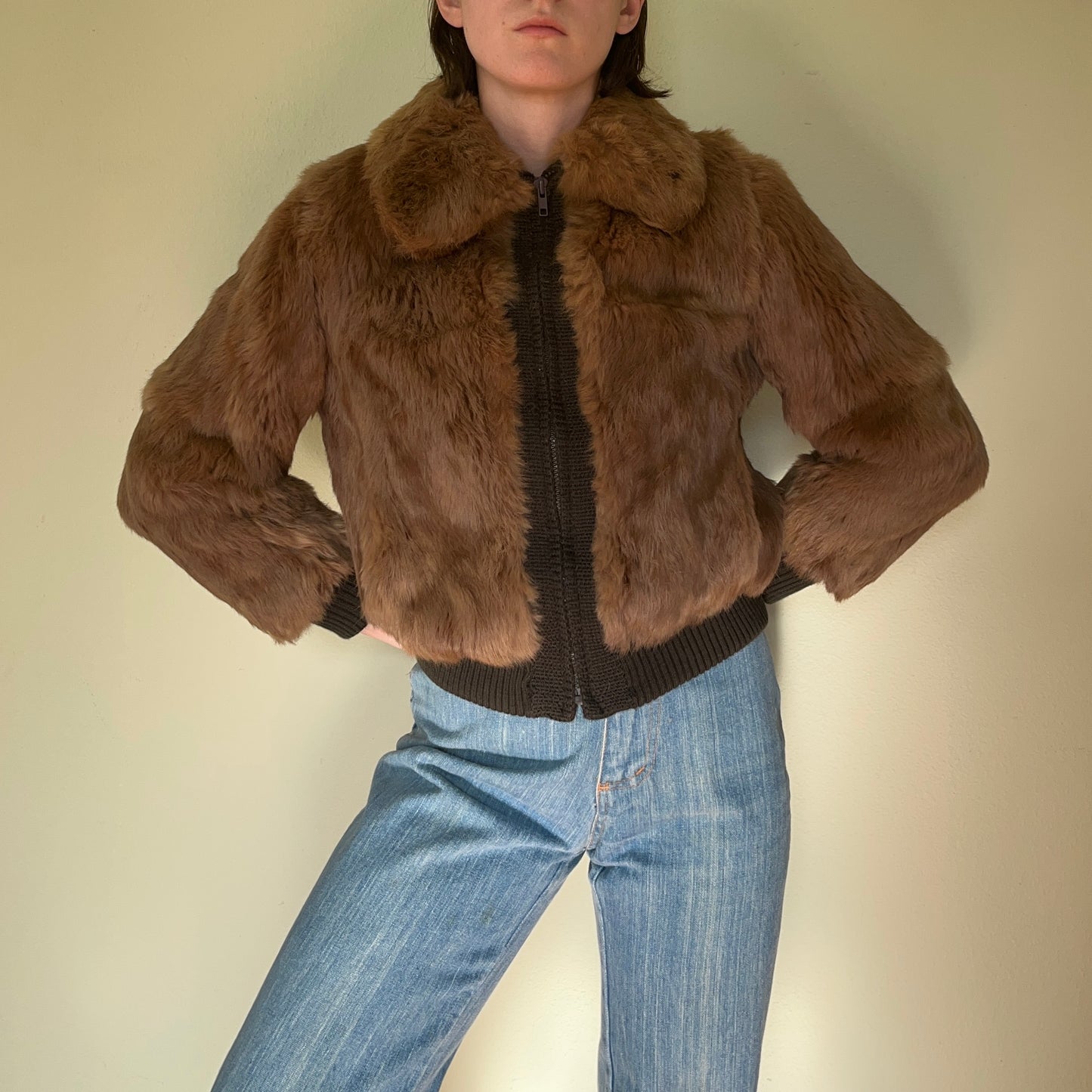 1970's Rabbit Fur Bomber