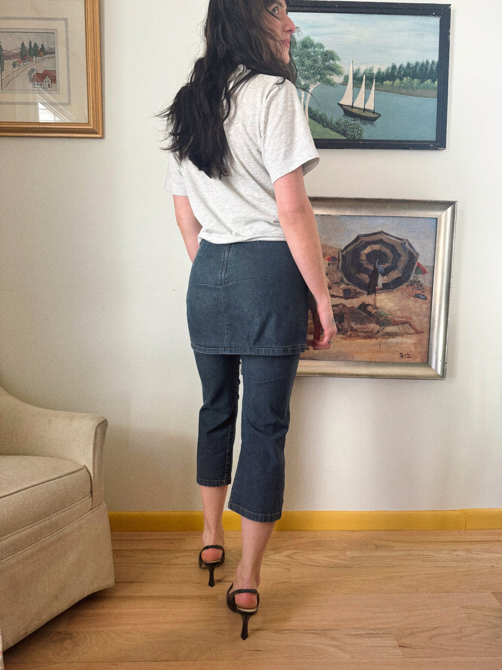 Y2K Denim Pant Skirt Hybrid