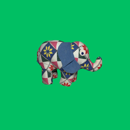 Handmade Vintage Patchwork Elephant Stuffie