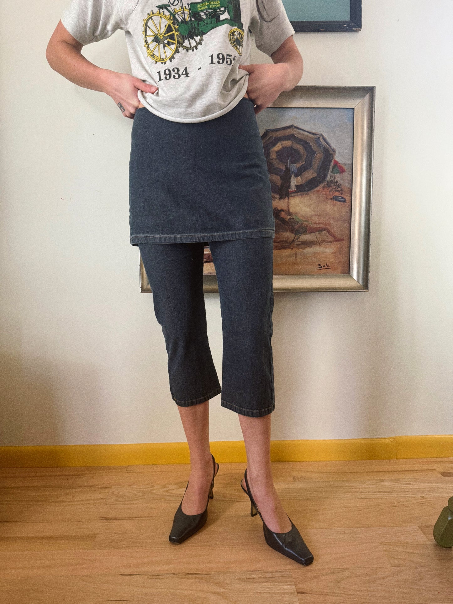 Y2K Denim Pant Skirt Hybrid