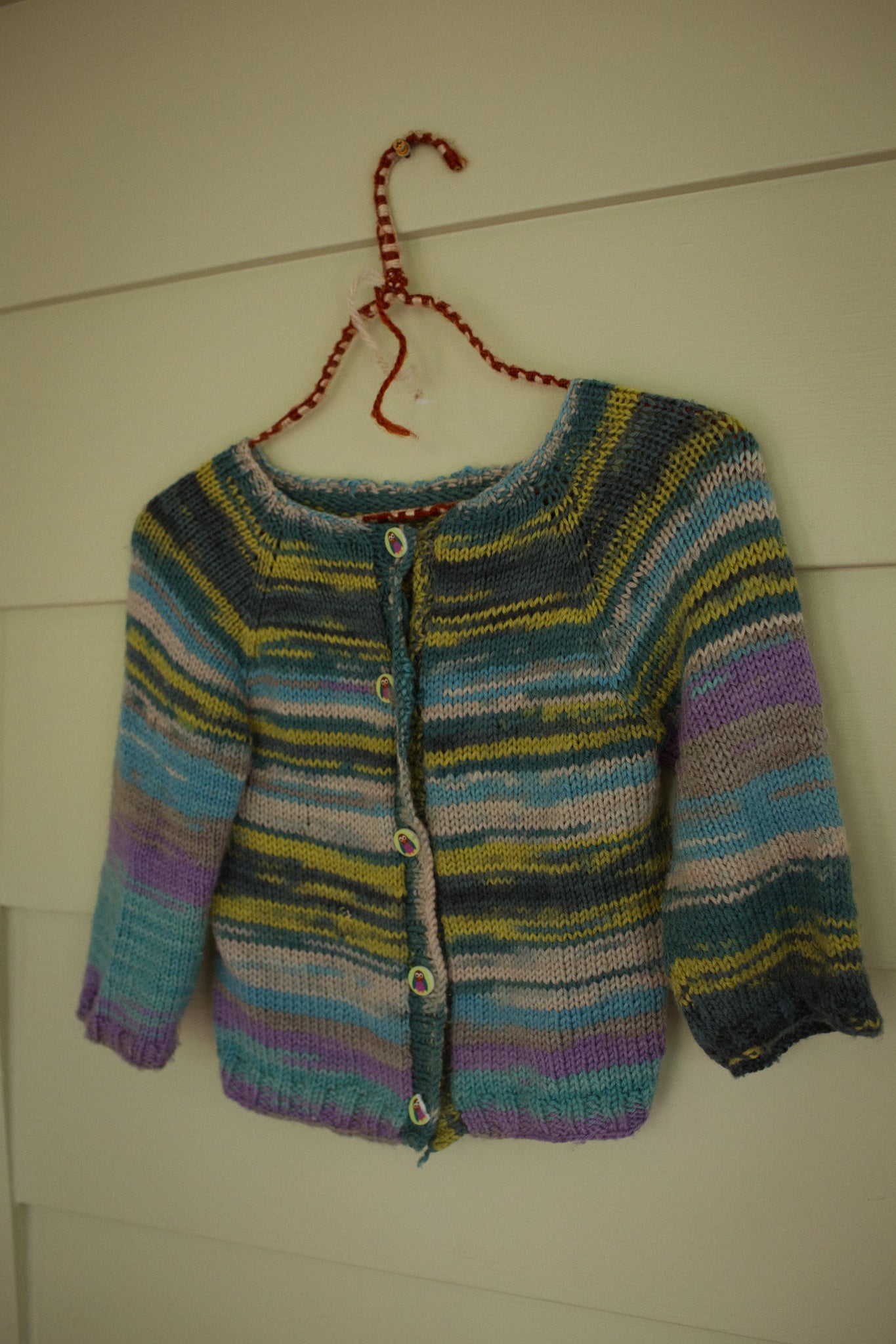 Vintage Hand Knit Wool Owl Sweater