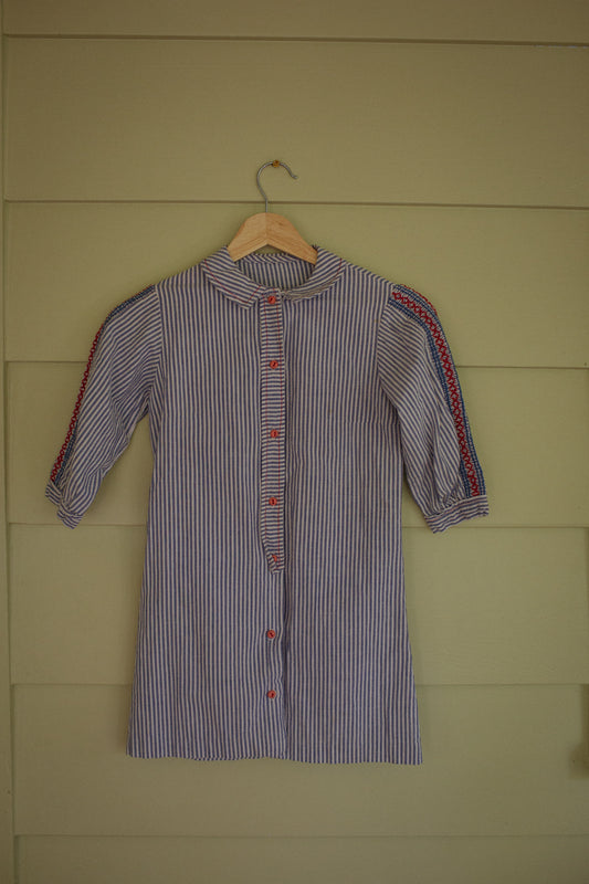 1970's Seersucker Girls Dress