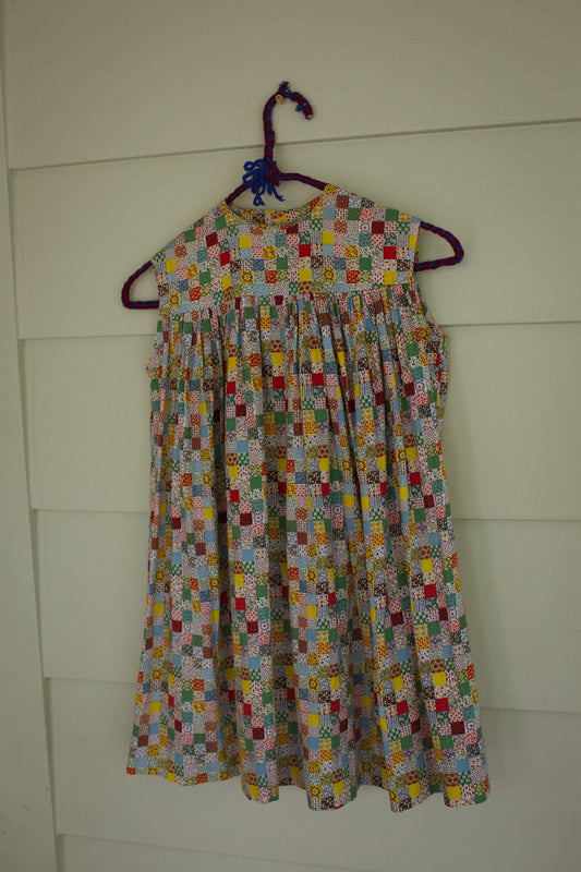 1970's Quilt Print Girls Dress
