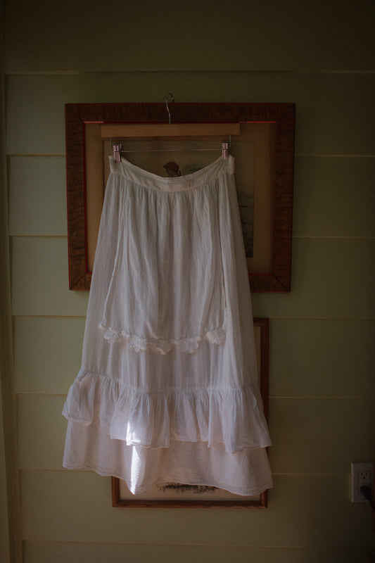 1970's Gauze Embroidered Skirt