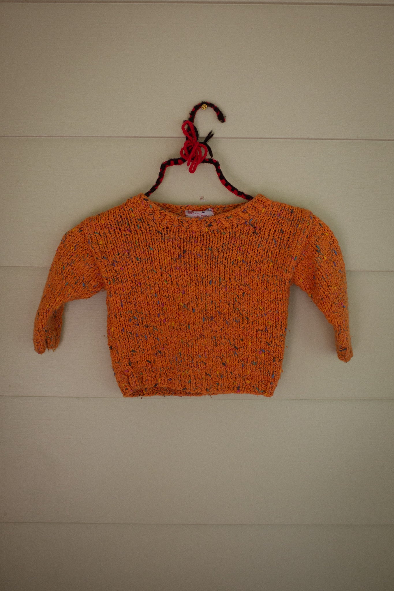 Toddler Orange Hand Knit Sweater
