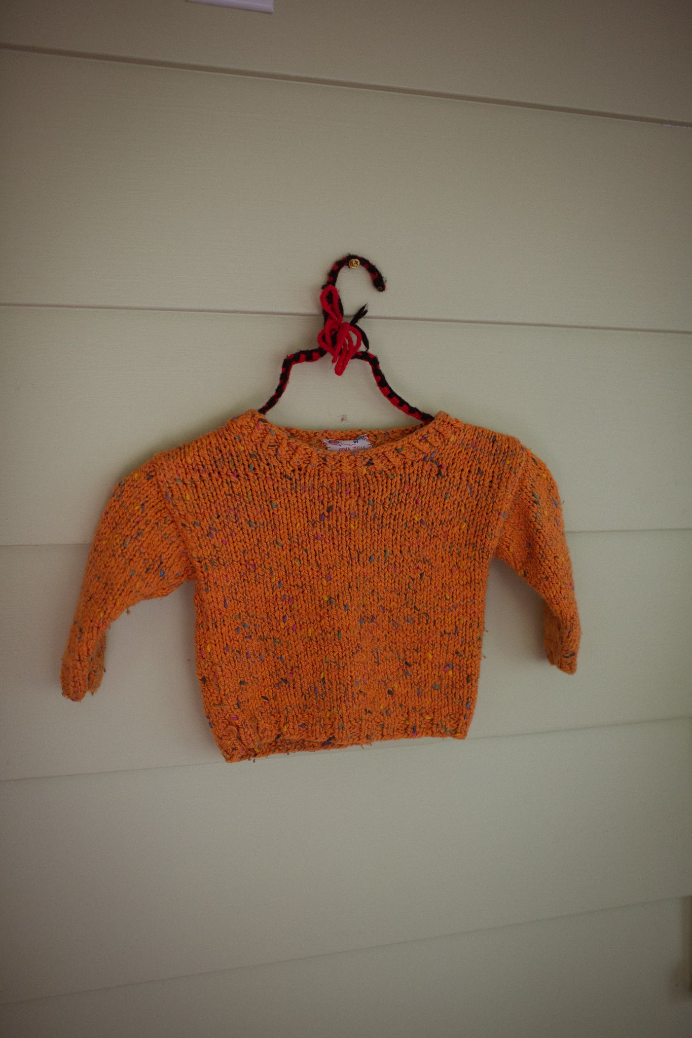Toddler Orange Hand Knit Sweater