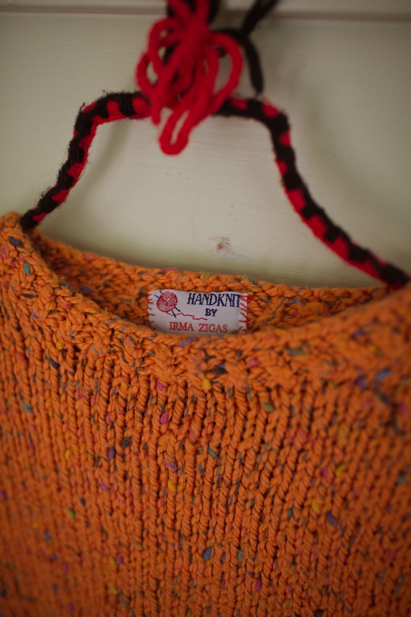 Toddler Orange Hand Knit Sweater