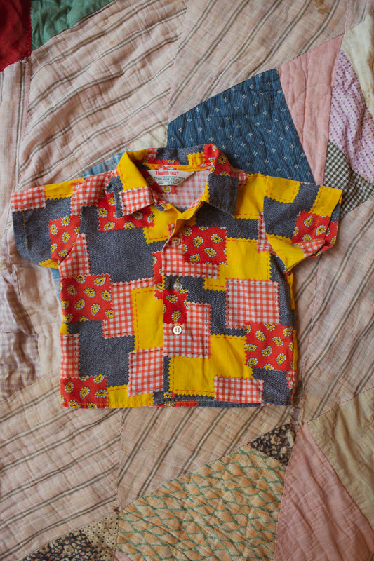 1970's Quilt Print Shirt