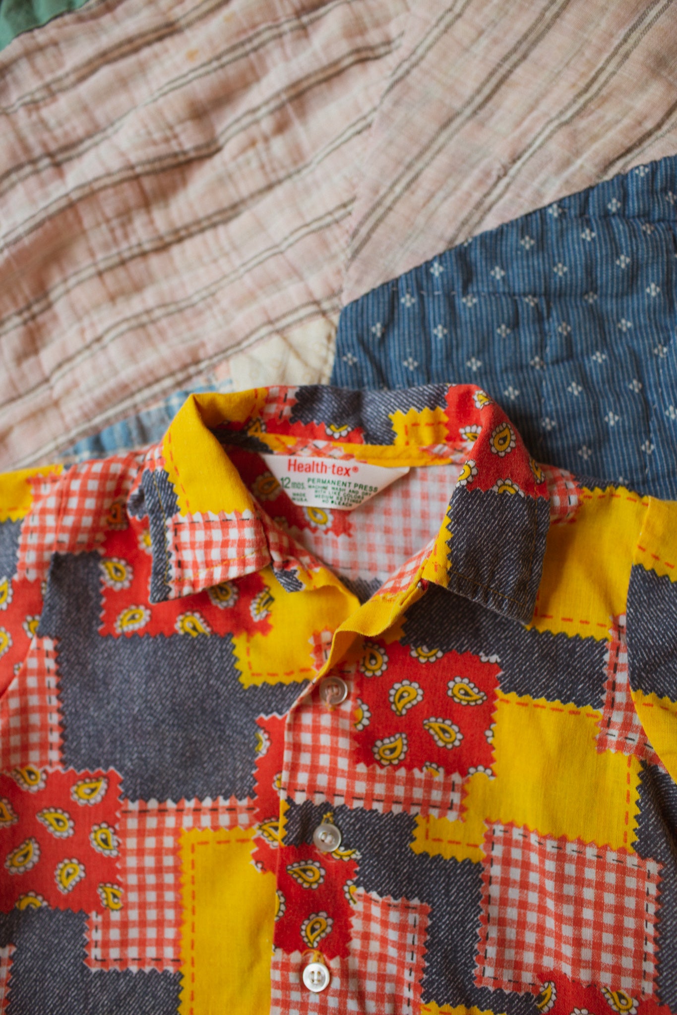 1970's Quilt Print Shirt