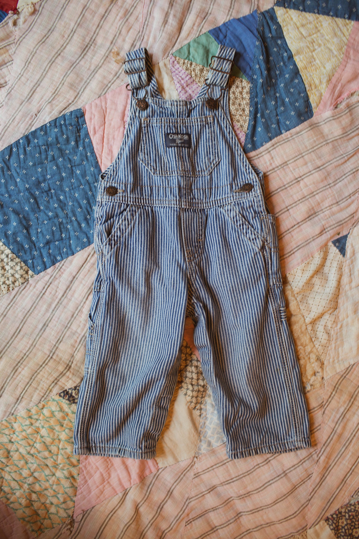 90's Oshkosh Striped Overalls