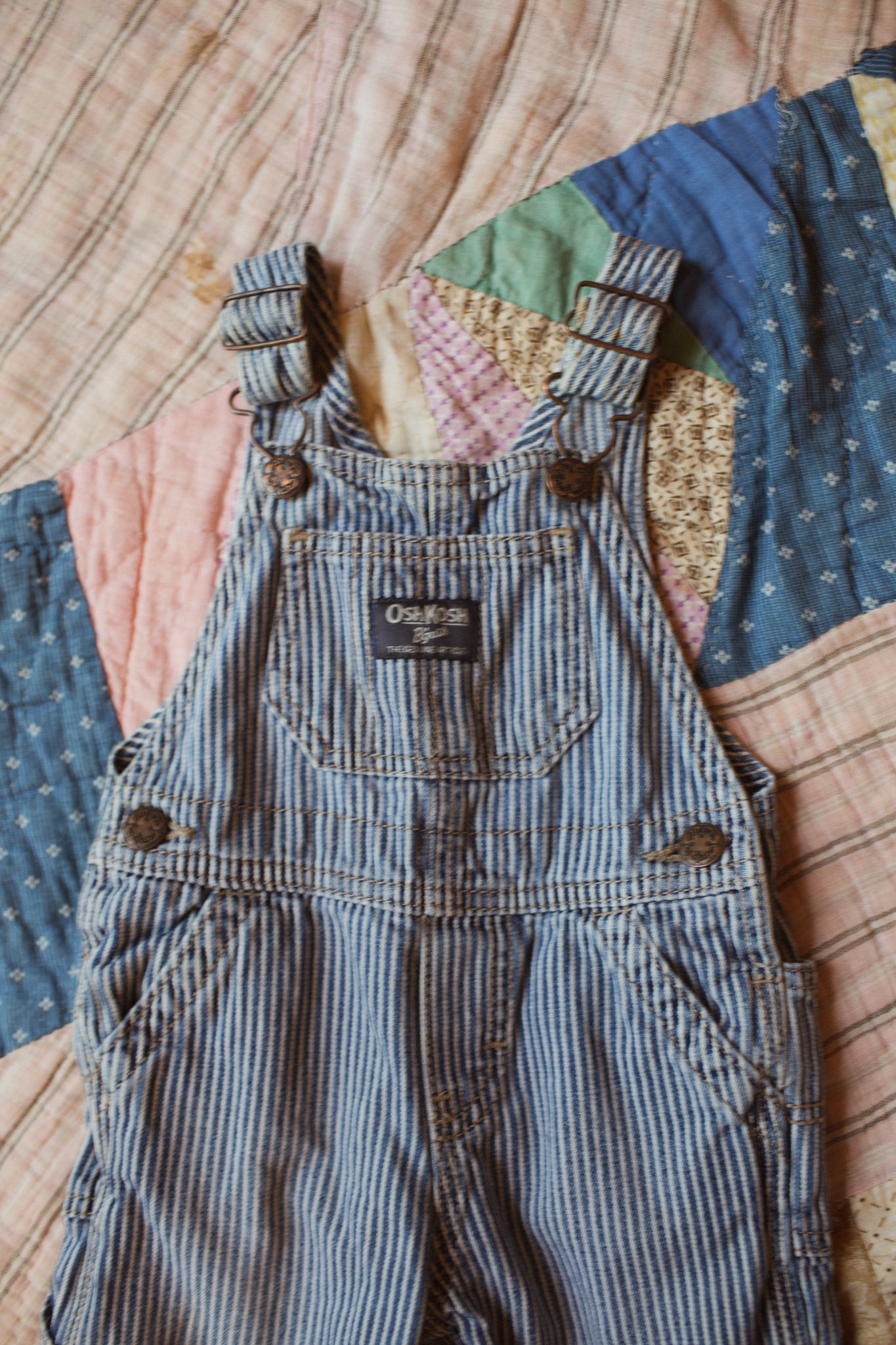 90's Oshkosh Striped Overalls