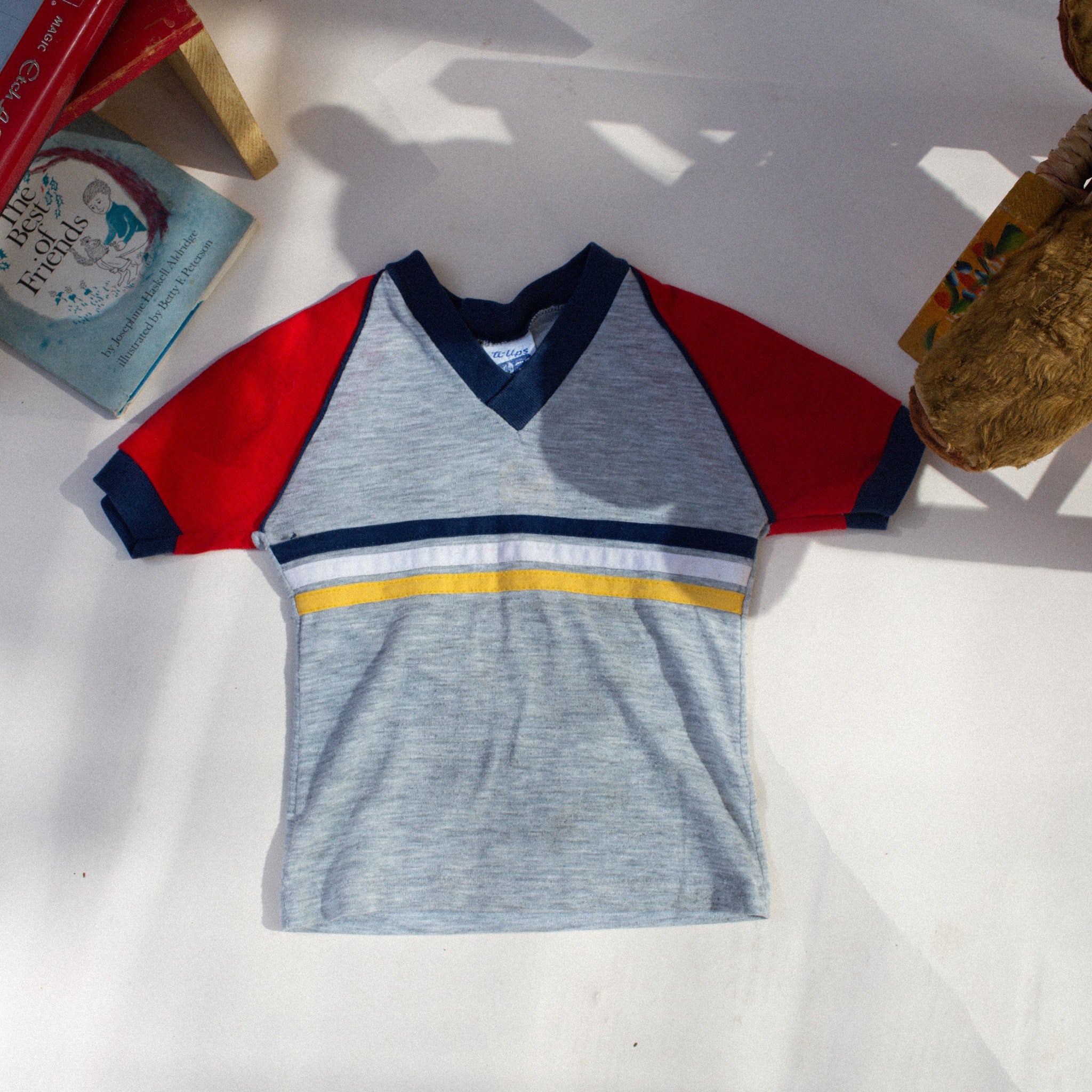 1970's Striped V-Neck