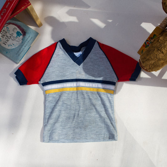 1970's Striped V-Neck