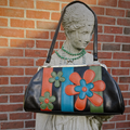 Y2K Leather Floral Stripe Purse