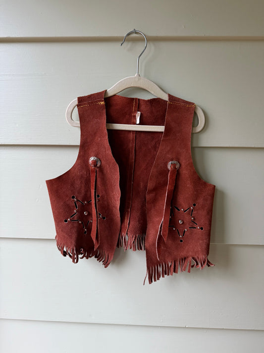 70's Kids Suede Tassle Vest