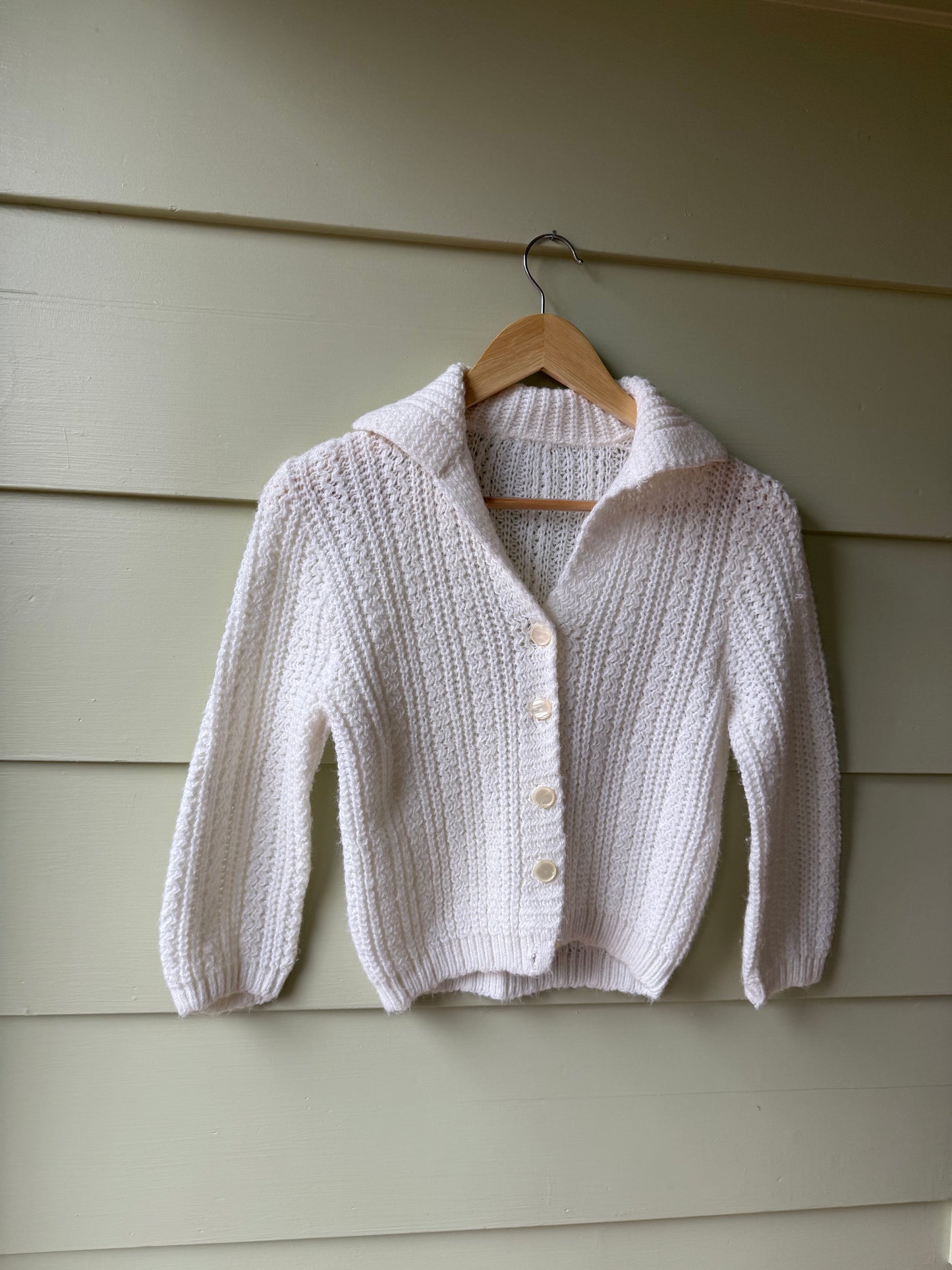 70's White Knit Sweater