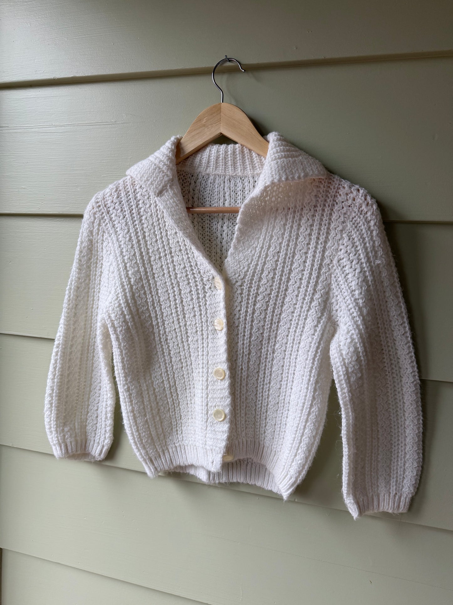 70's White Knit Sweater