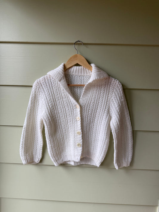 70's White Knit Sweater