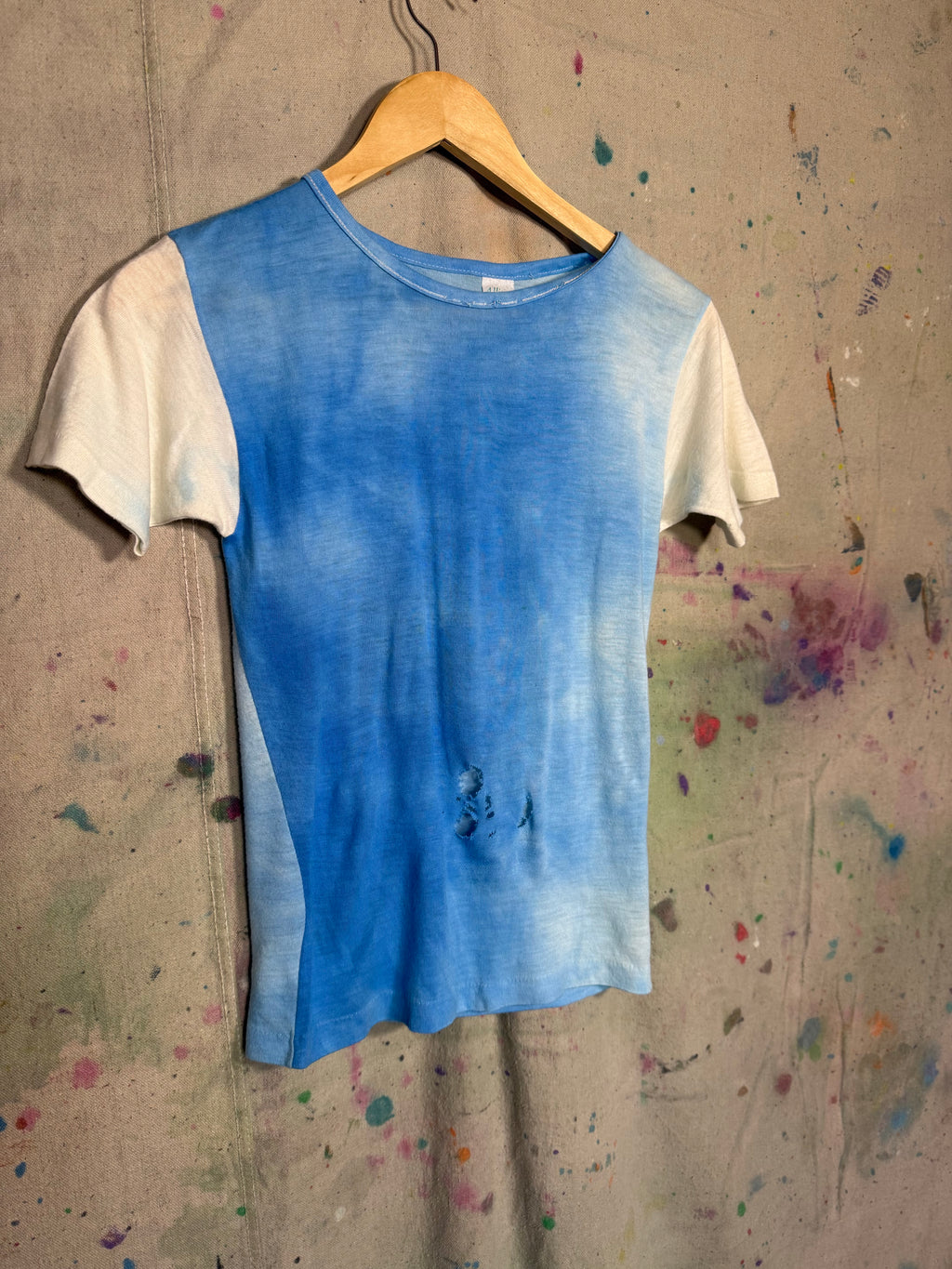 1960's Hand-Dyed Sky Fade Baby Tee