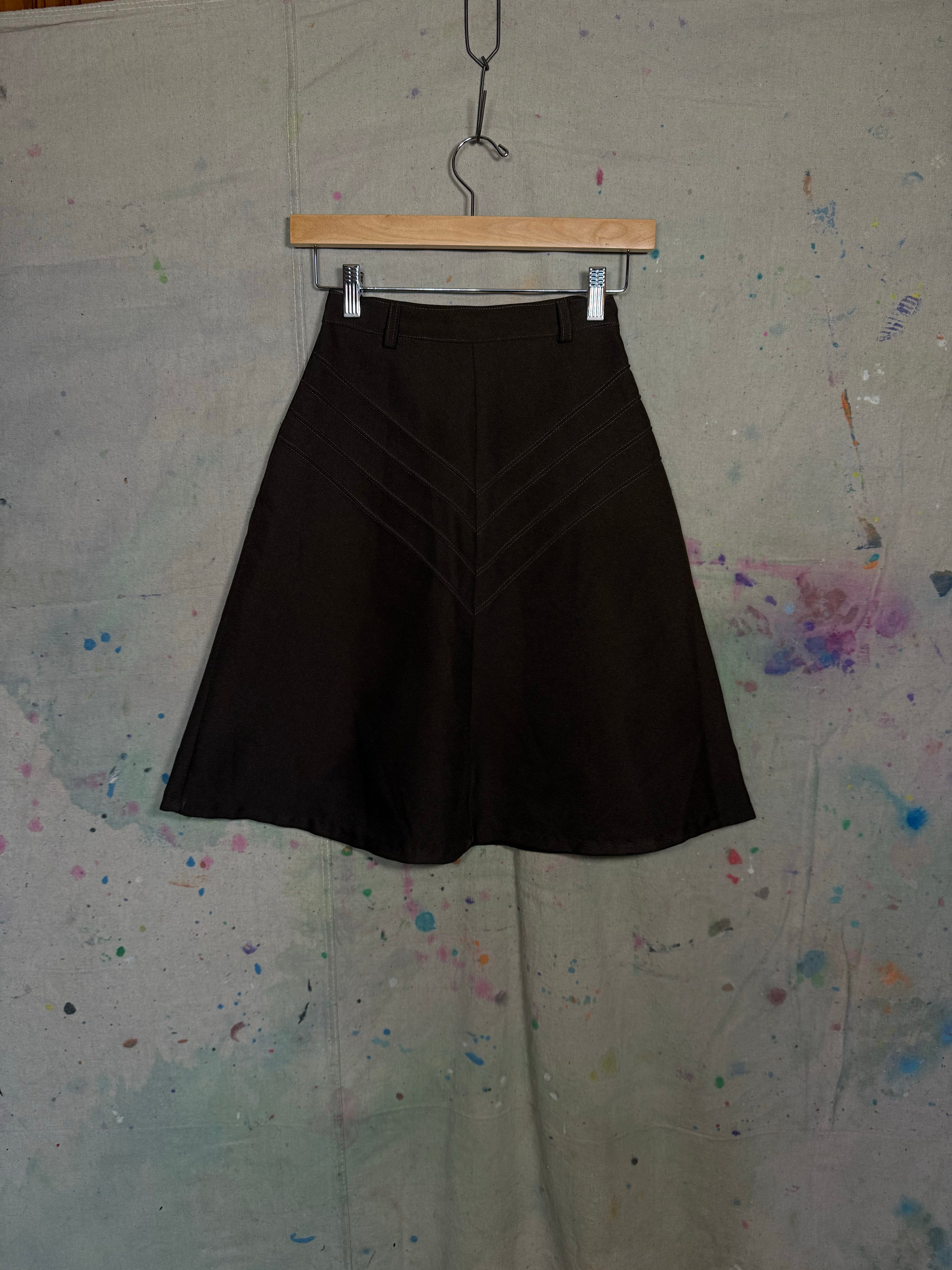 1970's Chocolate Brown A-Line Skirt