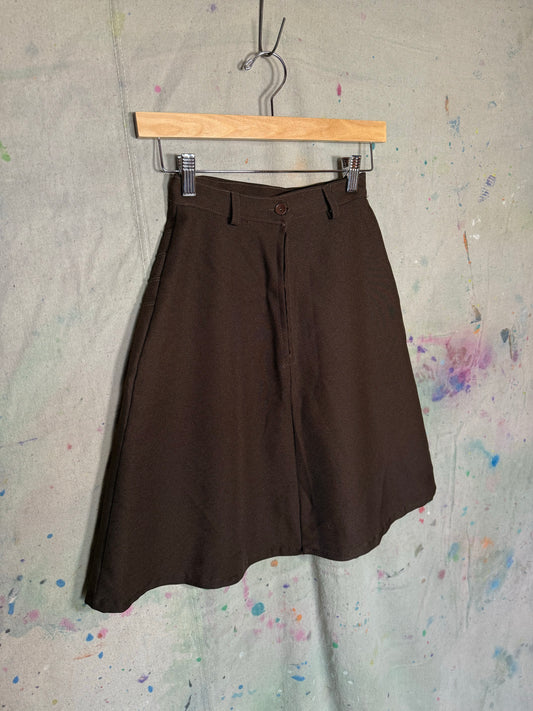 1970's Chocolate Brown A-Line Skirt