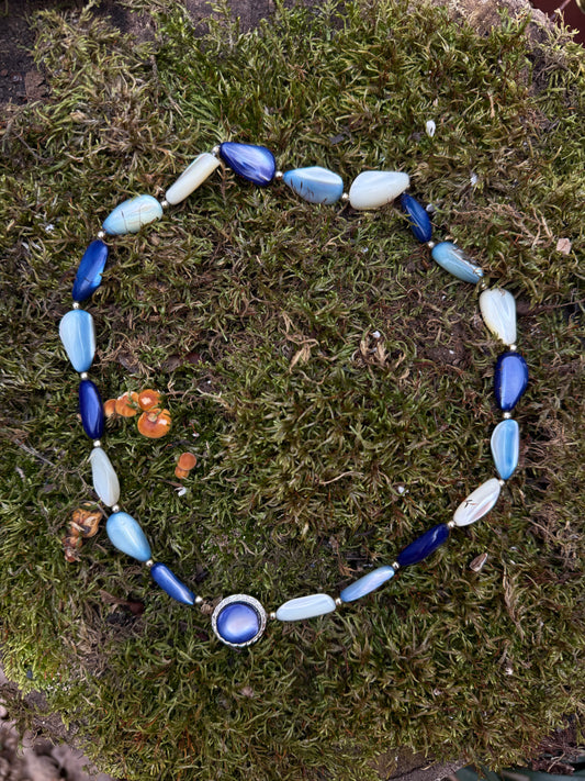 1970's Cat’s Eye Glass Bead Necklace