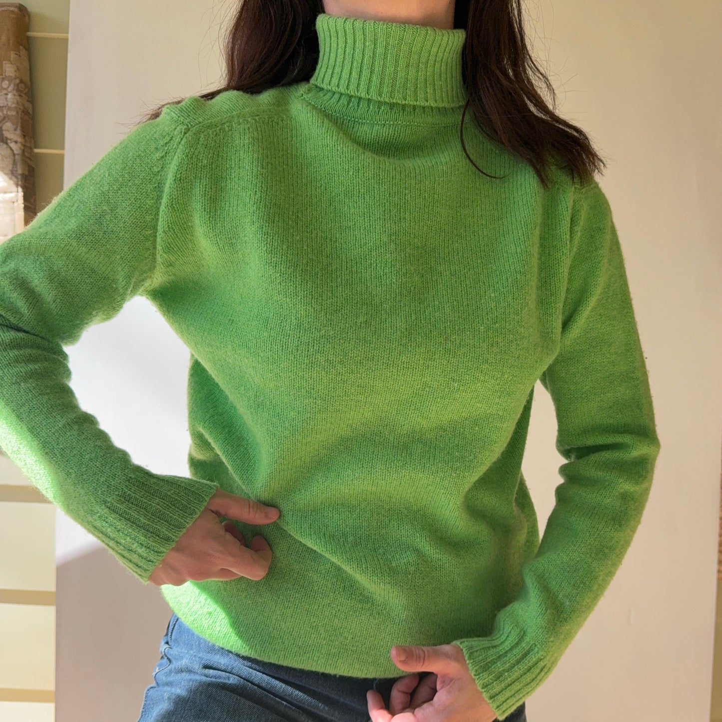 1970's Shetland Wool Green Sweater