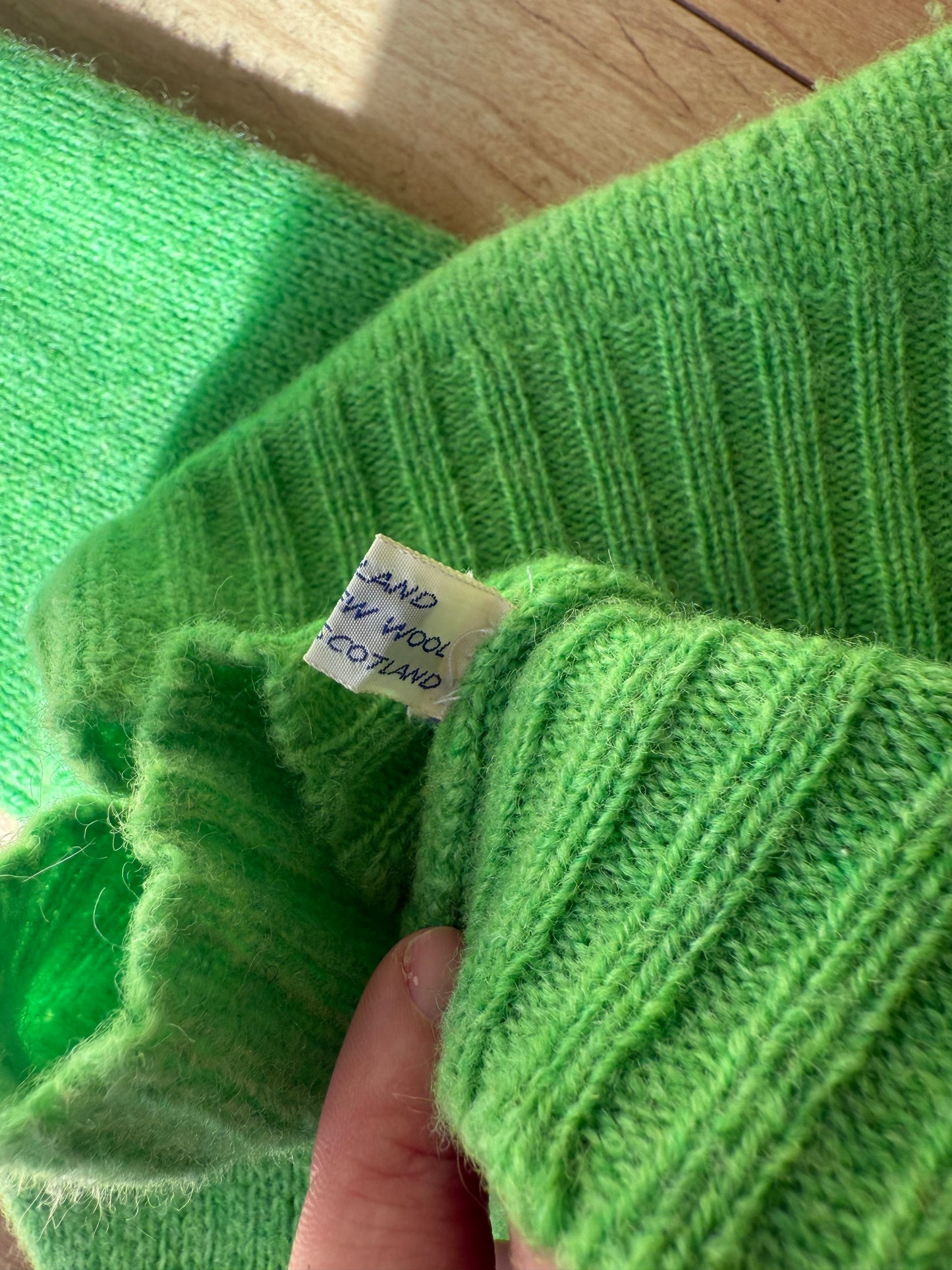 1970's Shetland Wool Green Sweater