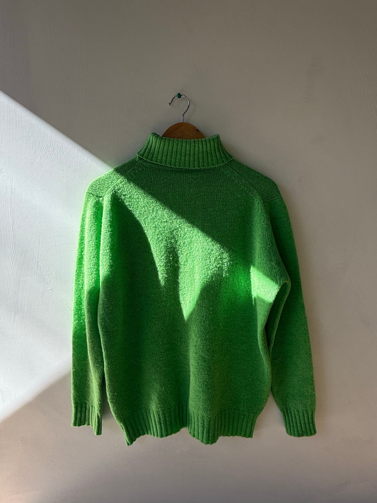 1970's Shetland Wool Green Sweater