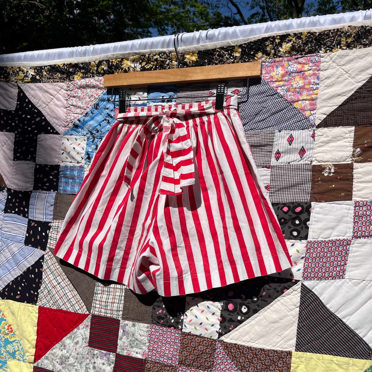 1970's Red Stripe Cotton Shorts