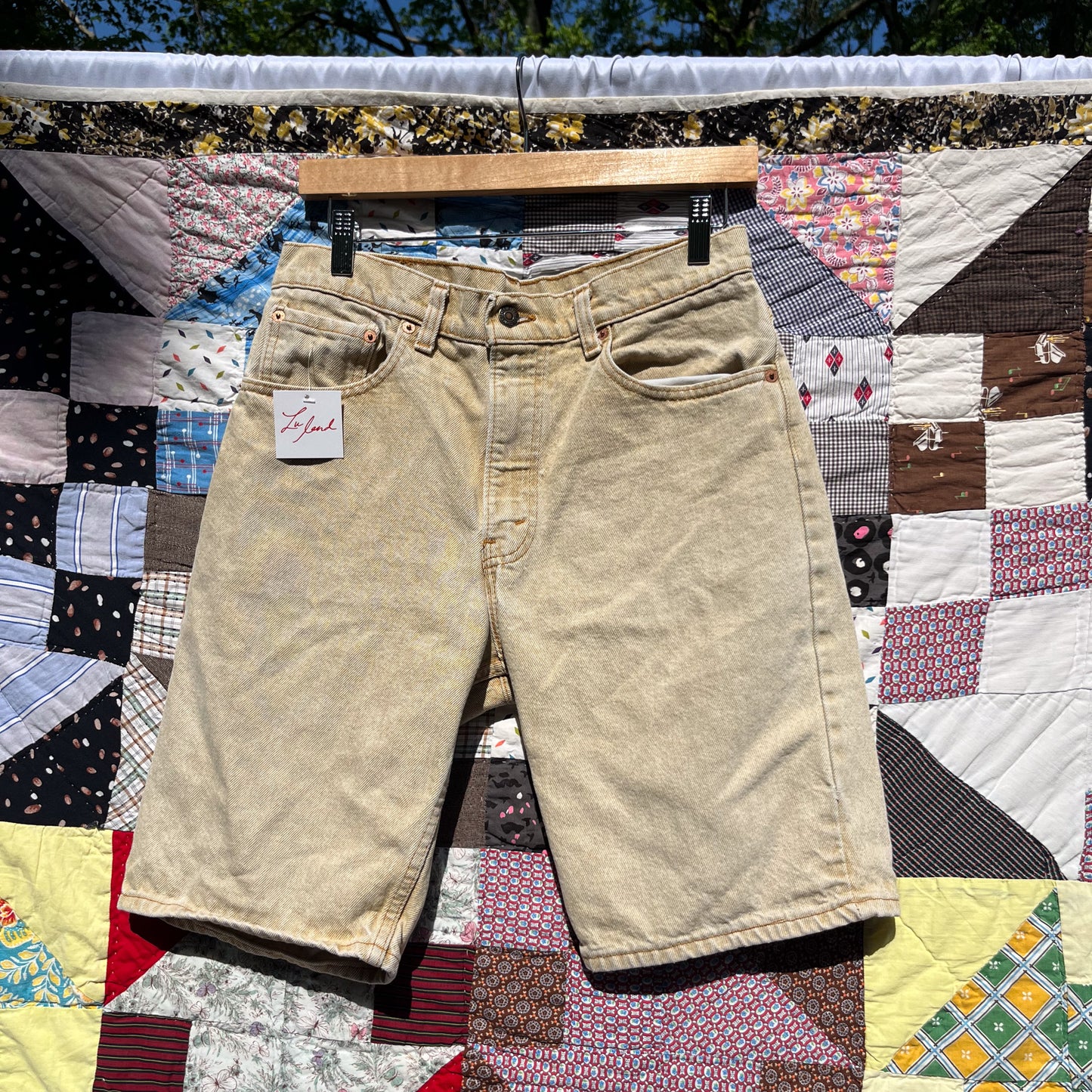 90's Beige Denim Shorts