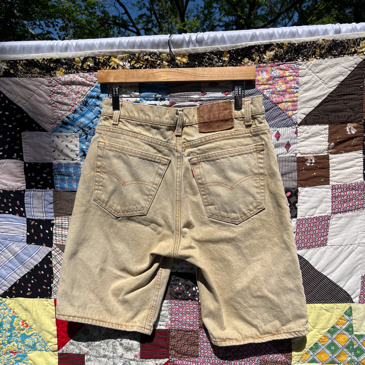 90's Beige Denim Shorts