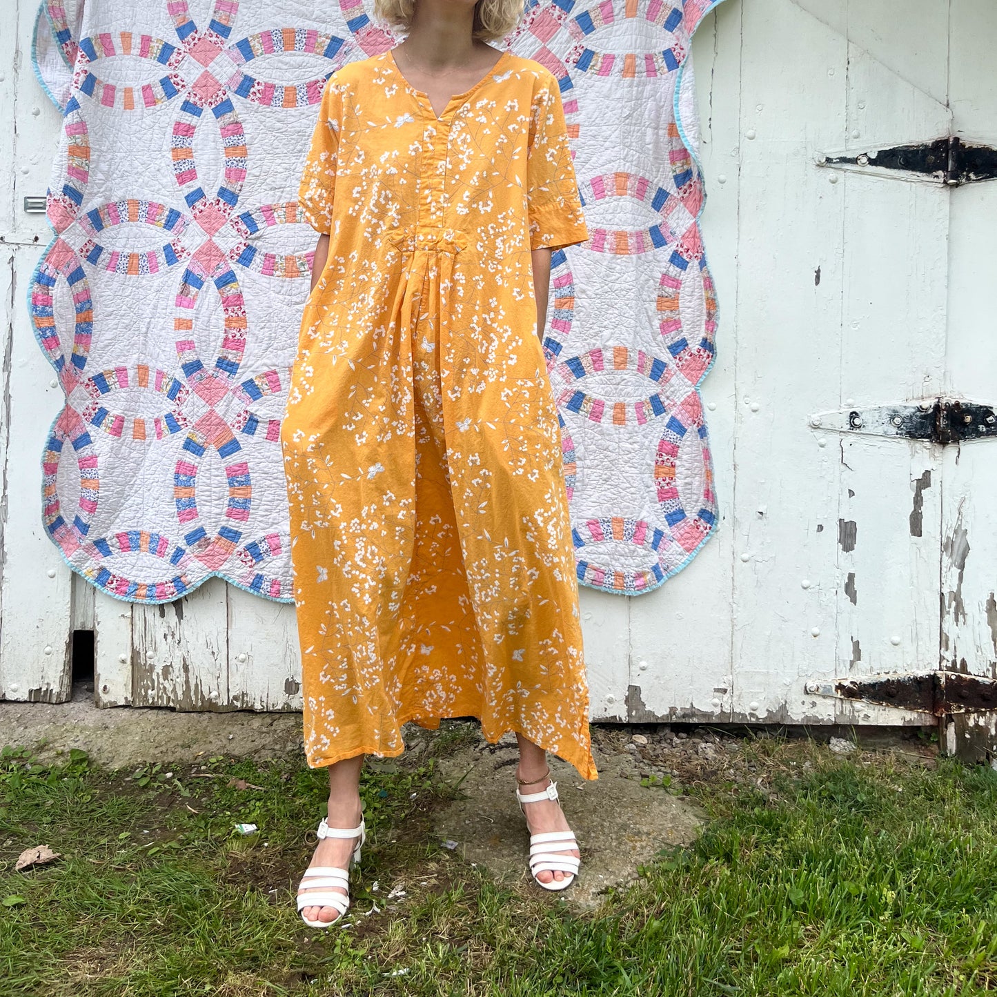 1980's Pale Orange House Dress