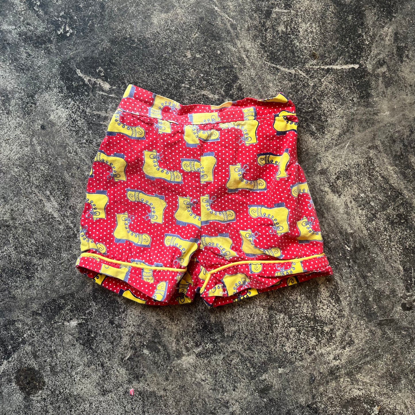 1970's Toddler Shoe Print Shorts