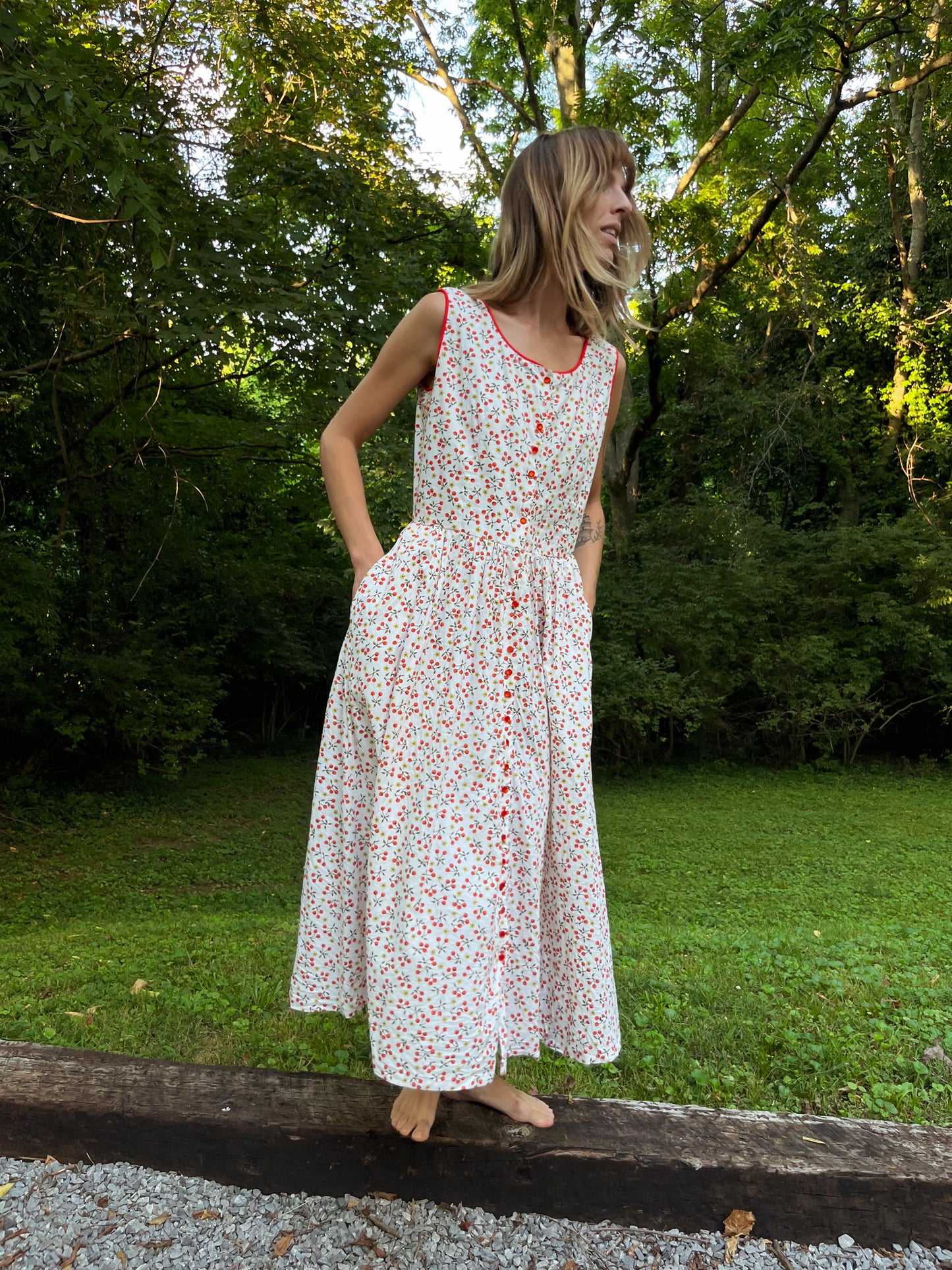 1970's Handmade Cherry Dress