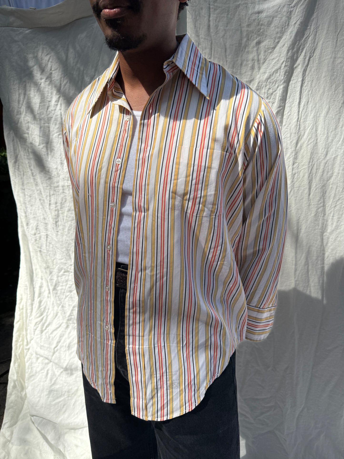 1970's Striped Button Down