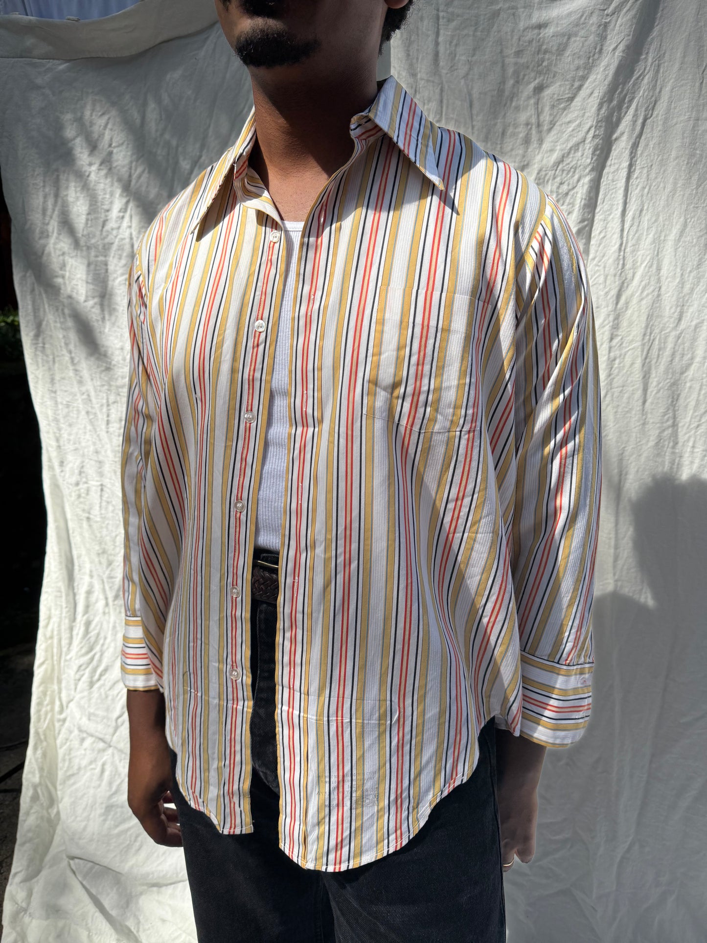 1970's Striped Button Down