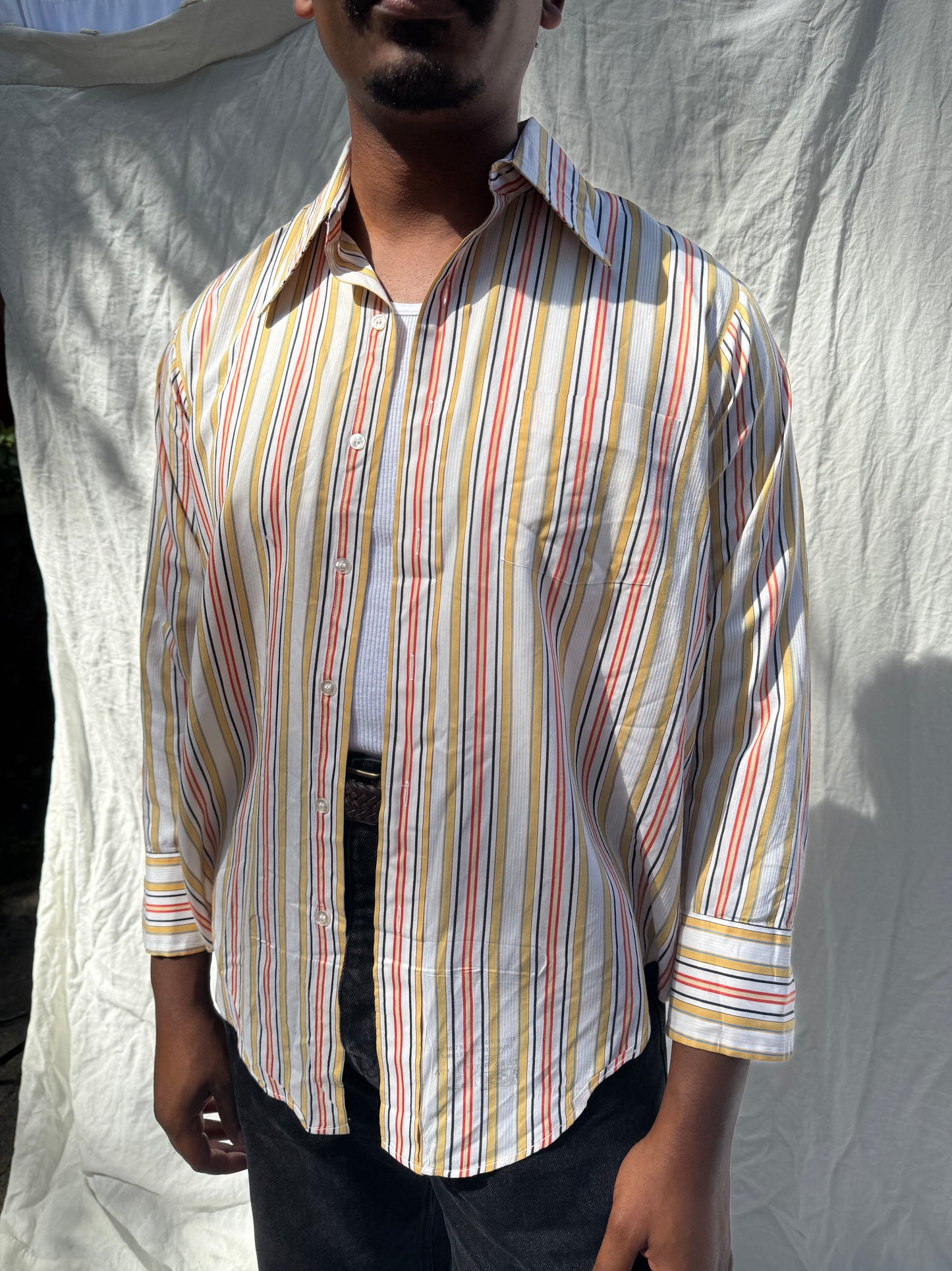 1970's Striped Button Down