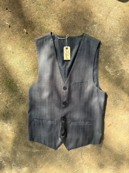 90's Charcoal Pinstripe Suit Vest