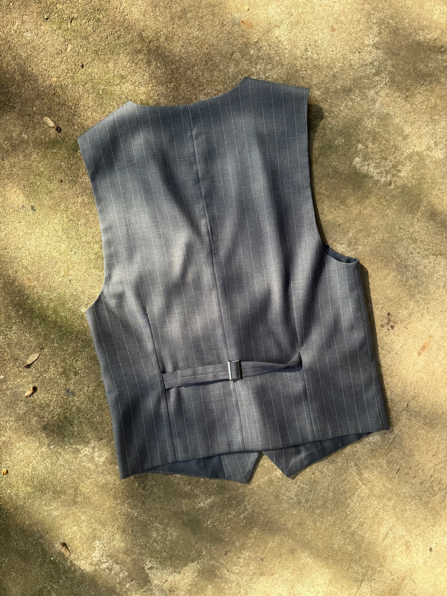 90's Charcoal Pinstripe Suit Vest