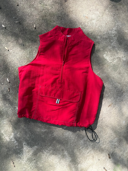 Y2K Red Windbreaker Vest