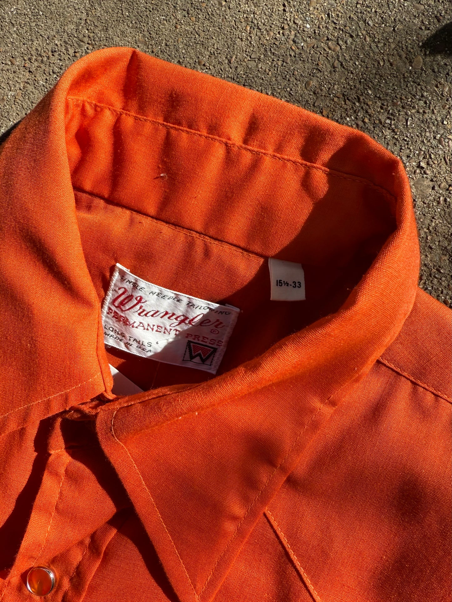 Vintage 1960's Wrangler Orange Western Pearl Snap
