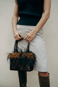 Y2K Feather Trim Hard Body Purse