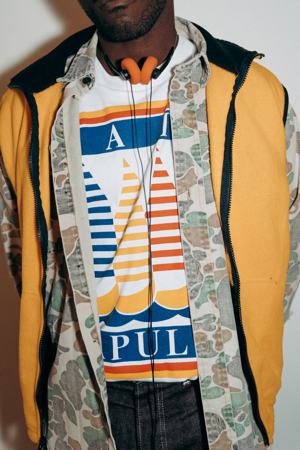 Y2K Safety Yellow Fleece Zip Up Vest