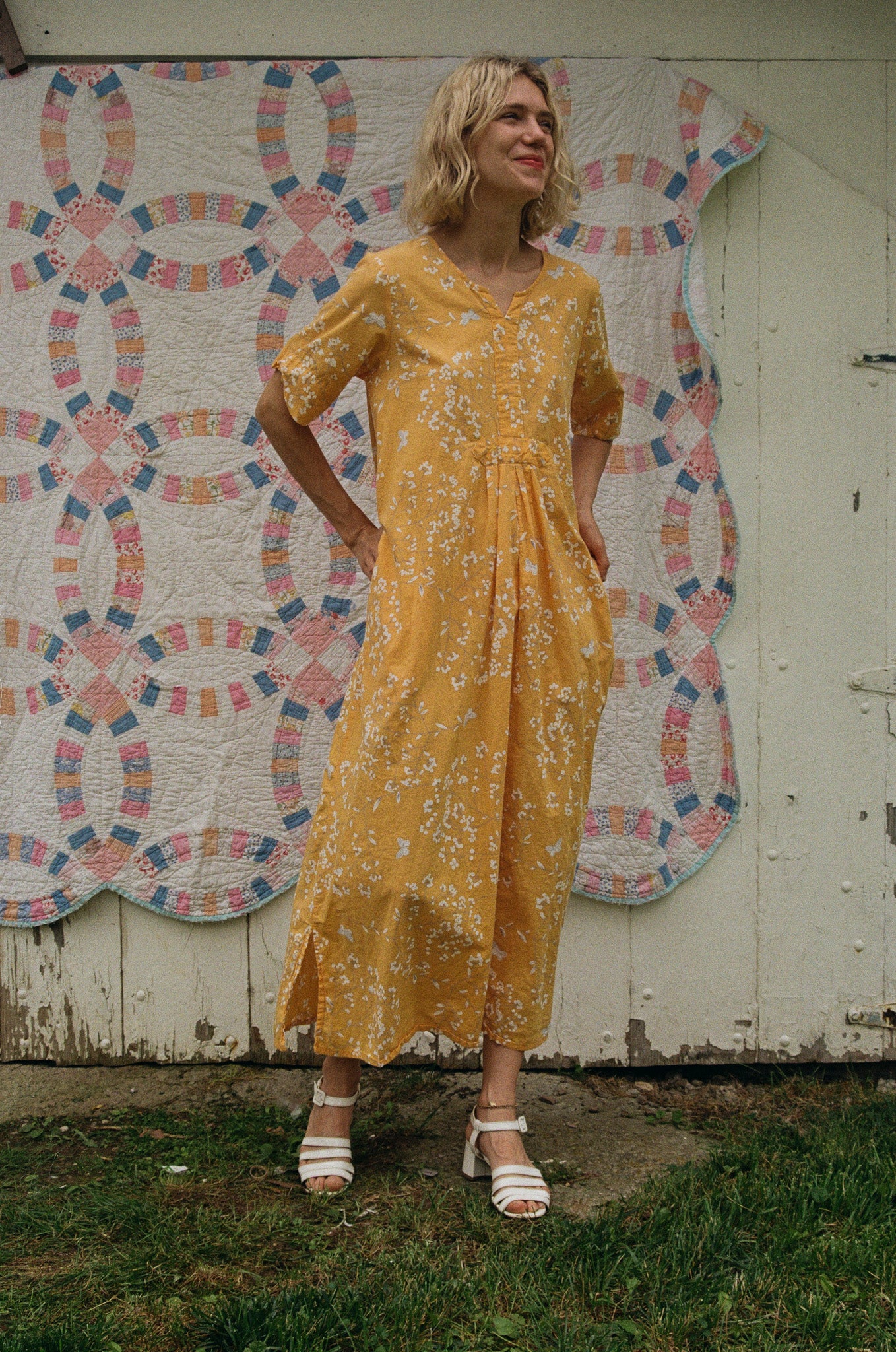 1980's Pale Orange House Dress