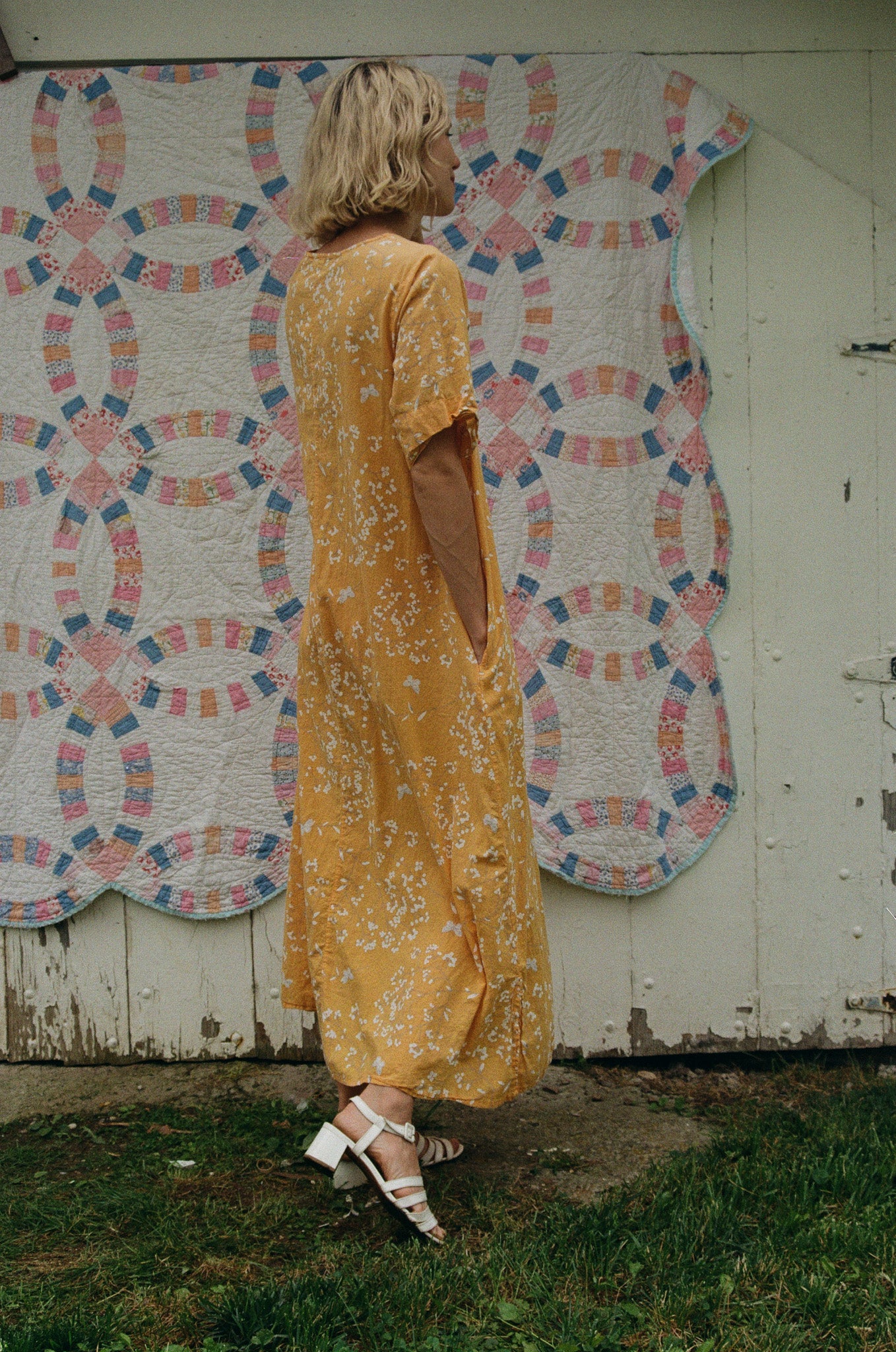 1980's Pale Orange House Dress